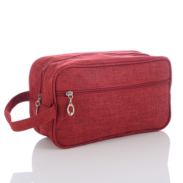Red zipped organiser pouch with a carry loop